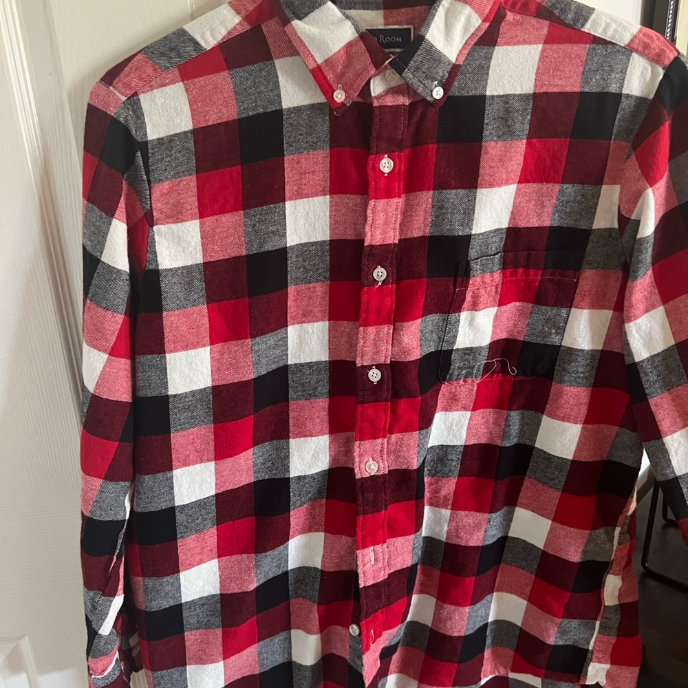 Men’s Flannel Shirt XL Red Plaid